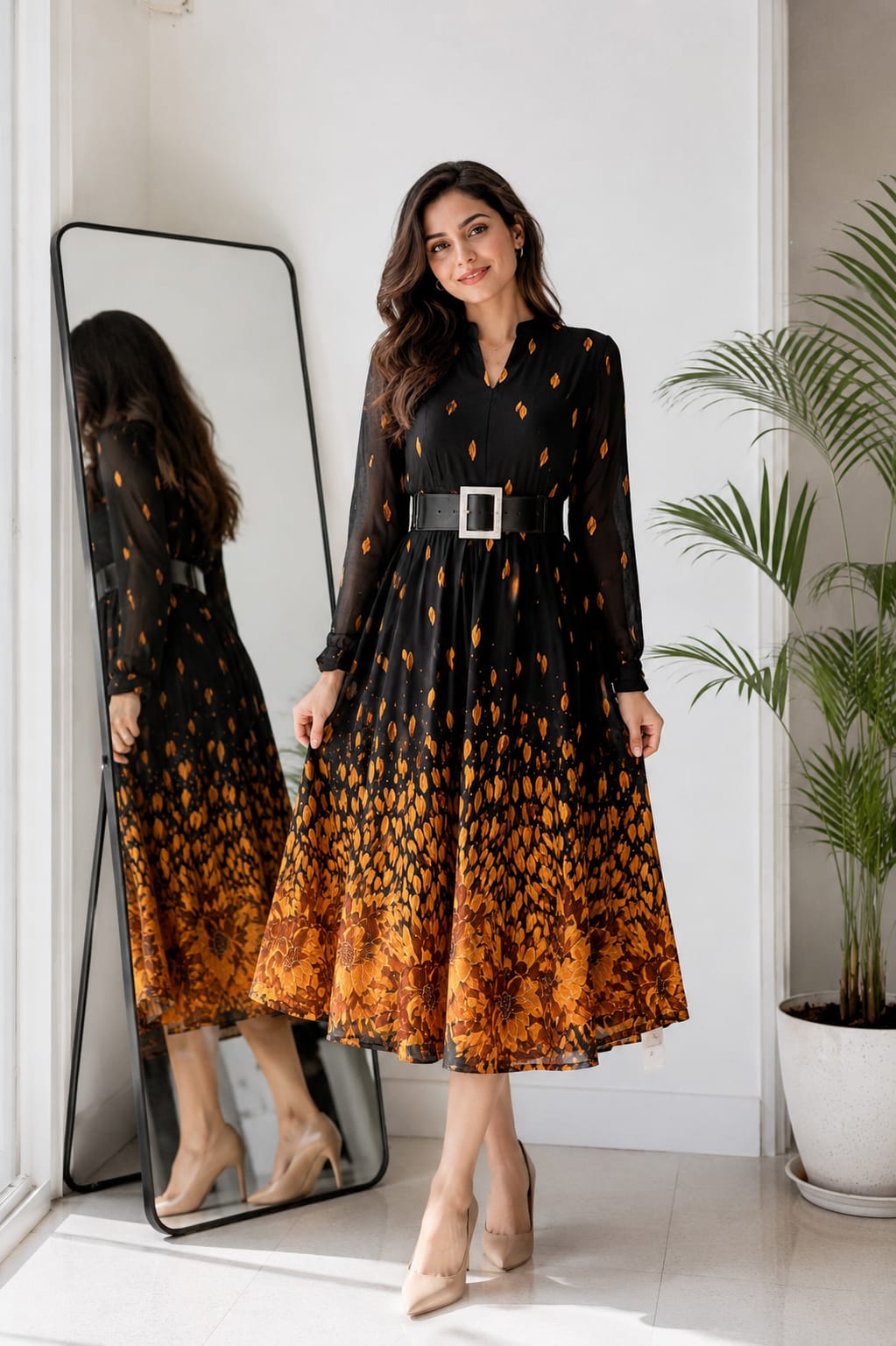 Imported korean stretchable dress streches till waist 50.