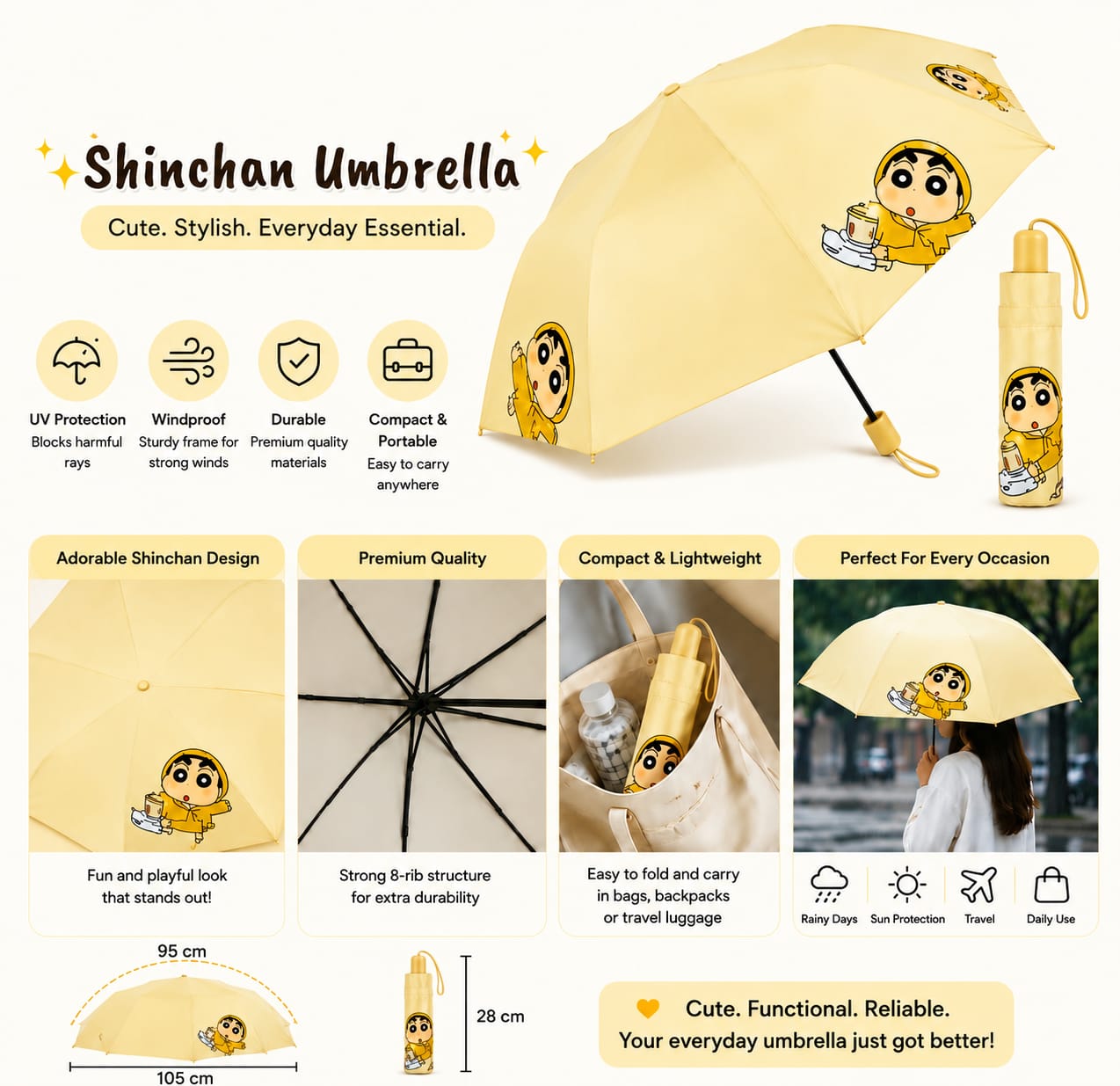 Imported kids shinchan umbrella